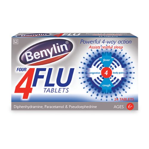 Benylin 4 flu tablets 24's