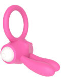 Power Clit Silicone Rabbit Cock Ring Pink or Black | Vibrator